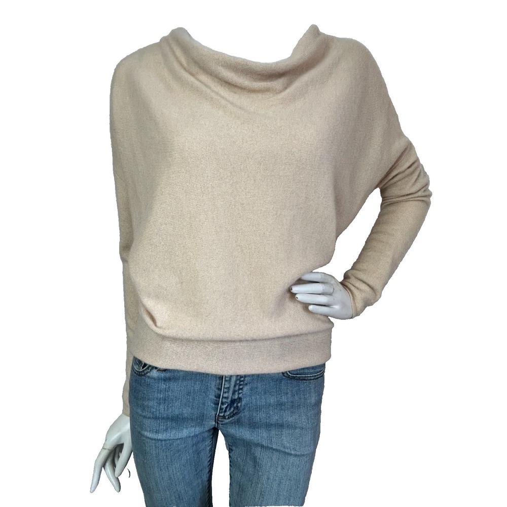 Club Monaco Italian Cashmere Sweater Womens Size XS Latte Cowlneck Dolman Sleeve - Picture 6 of 9